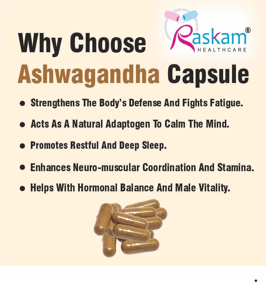 Ashwagandha 500 mg Capsules, 100 Veg. Capsules, Rejuvenates Body & Brain, Increases Energy, Strengthens Immune System, Reduces Stress & Anxiety