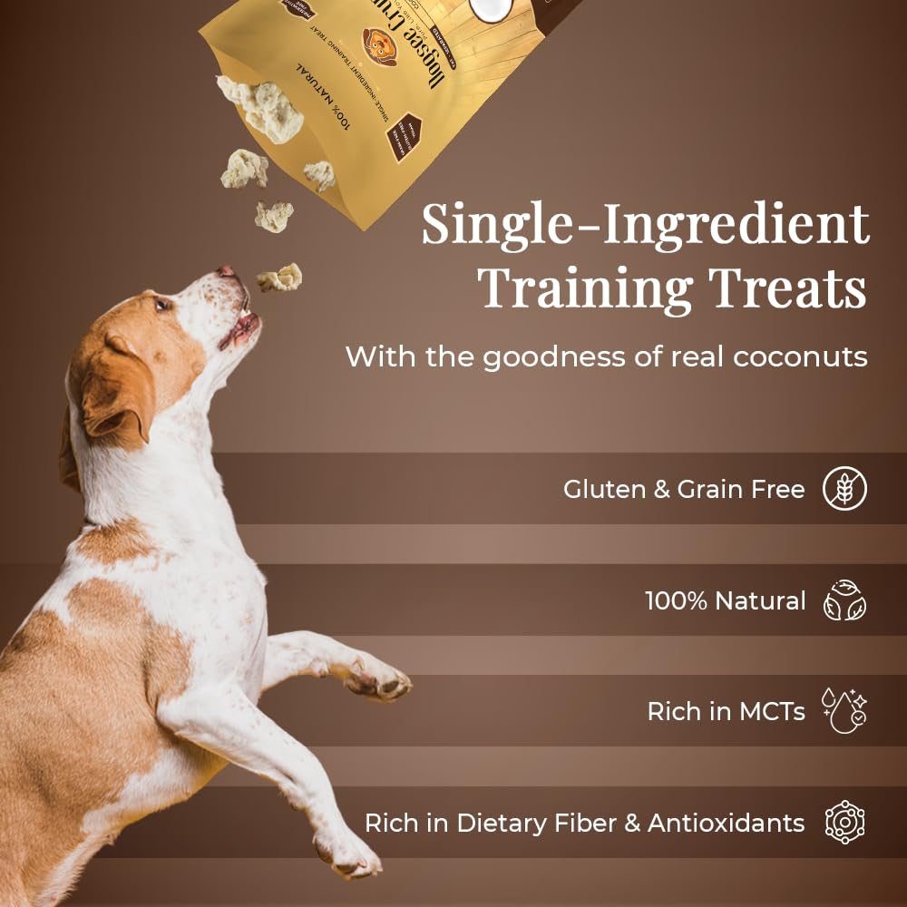 Dogsee Crunch Coconut Training Treats for Dogs - 50g Real Coconuts | for Better Digestive Health | Freeze-Dried Training Treats