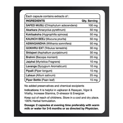 Max Ayurveda Dr Power Premium Capsules For Men - (30 Capsules) Stamina, Strength and Vitality Booster