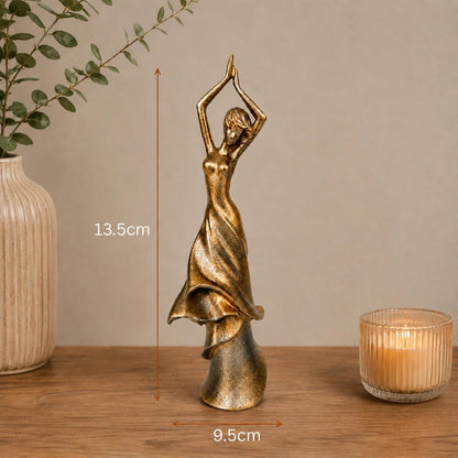 Graceful Dancing Lady Sculpture Showpiece for Home & Office Décor | Contemporary Feminine Figurine for Living Room, Study, Shelf & Console Table Styling | Artistic Statement Accent