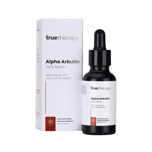 The True Therapy 2% Alpha Arbutin Serum - Helps Reduce Pigmentation, Dark Spots, Blemishes, Acne Marks & Tanning - Citrus Limon Extract - 30 ml