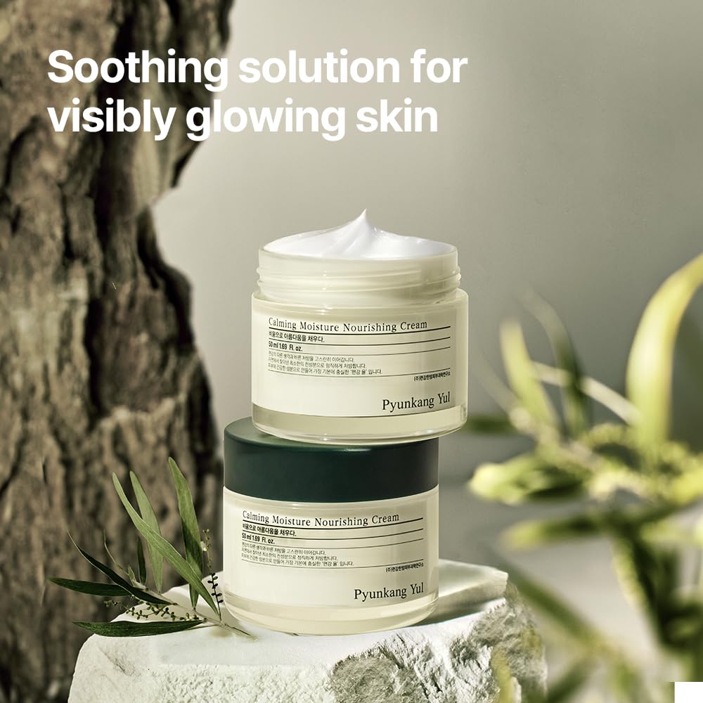 [PKY] Pyunkang Yul Calming Moisture Nourishing Cream for Glow & Elasticity, Ceramides & Hyaluronic Acid; Skin Soothing with CICA & Tea Tree (50ml)