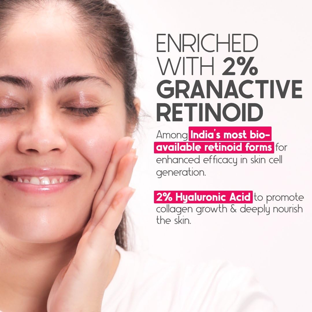 Cos-IQ 2% Vitamin A Granactive Retinoid Emulsion Face Serum | Vit-A Anti Ageing Night Cream Serum for Wrinkles, Fine Lines & Acne | For Women & Men | 30ml