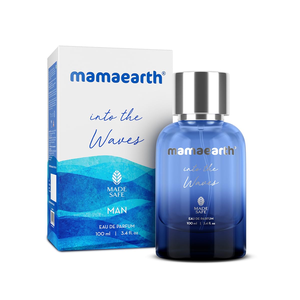 Mamaearth Into The Waves Liquid Eau De Parfum For Men-100 Ml|Made Safe Approved|Premium&Long-Lasting Fragrance|Blend Of Exotic Ingredients|Perfume With Bergamot,Aquatic&Musk Notes|Fresh Scent For Men