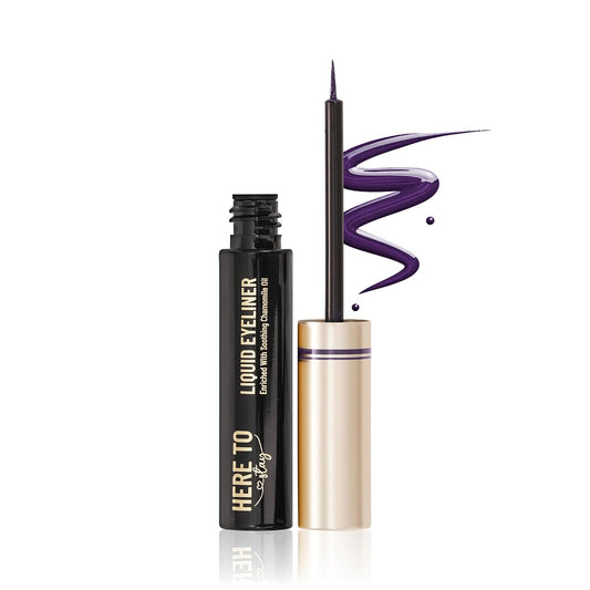 SWISS BEAUTY Select Here To Stay Semi-Matte Liquid Waterproof Eyeliner | With Precise & Pointed Tip | Smudge-Proof, Transfer- Proof | Shade- Infinite Purple| 3ml |