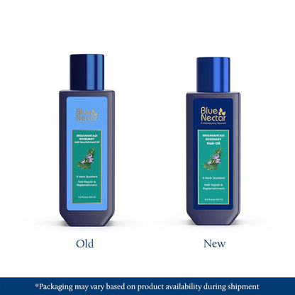 Blue Nectar 10% Rosemary Oil for Hair Growth & Hairfall Control | Deep Repair & Nourishment with Bhringraj & Amla Oil | Ayurvedic Oil for Dry, Frizzy & Damaged Hair (9 Herbs, 100 ml)