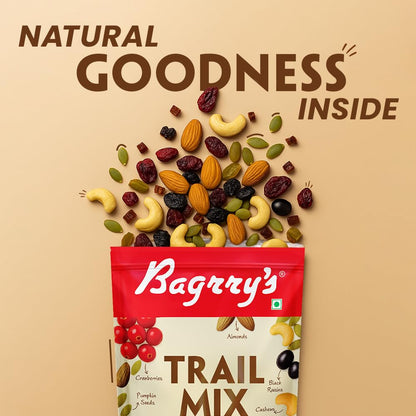 Bagrry’s Trail Mix 200 GM | 7 in 1 Superfoods | California Almond | Cashews | Cranberries | Dates | Pumpkin Seeds | Green & Black Raisins | High Protein | Fibre-Rich | Oil-Free | Non-Salted | Healthy Snack for Anytime Energy | Dry fruit mix | Mix nuts
