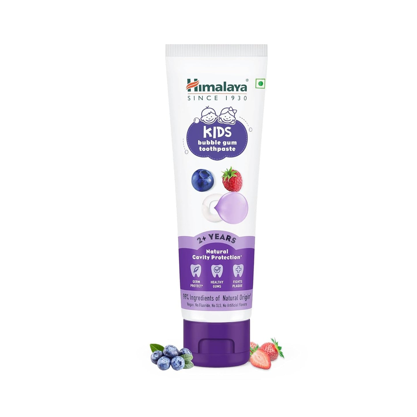 Himalaya Kids Bubble Gum Toothpaste - 80g | 2 To 12 Years | Natural solution for germ and cavity protection | 99% Natural Origin Ingredients