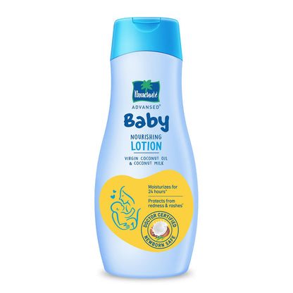 Parachute Advansed Baby Lotion for New Born Babies | Doctor Certified | Virgin Coconut Oil & Coconut Milk | Ph 5.5 | 24 Hour Moisturization | 410ml