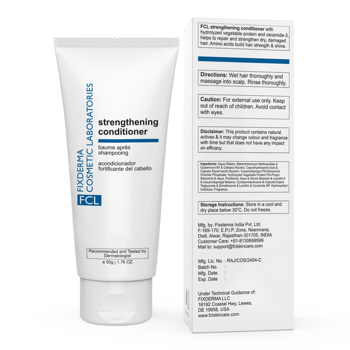FCL Strengthening Hair Conditioner for Women & Men | Strengthens Hair, Shiny & Healthy | for Dry Hair | Paraben & Sulphate Free - 50gm