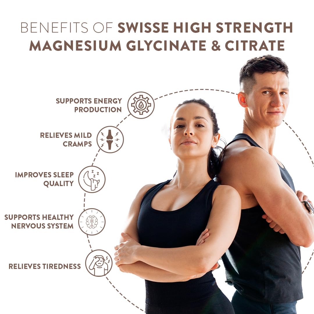 Zephivo Swisse Magnesium Glycinate & Citrate Powder - Maximum Absorption (Australia's No.1 Magnesium Supplement, Manufactured In Australia) Supports Muscle Health, Post Workout Muscle Recovery & Restful Sleep - 90Gm
