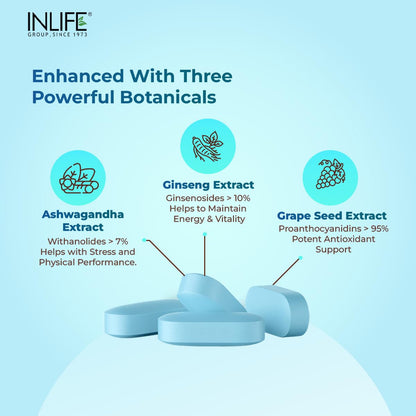 INLIFE Multivitamin Tablets for Men | Enriched with Zinc, Vitamin C, Vitamin D3, and Essential Minerals | Supports Energy, Stamina, and Immunity | Overall Health & Wellness - 60 Tablets