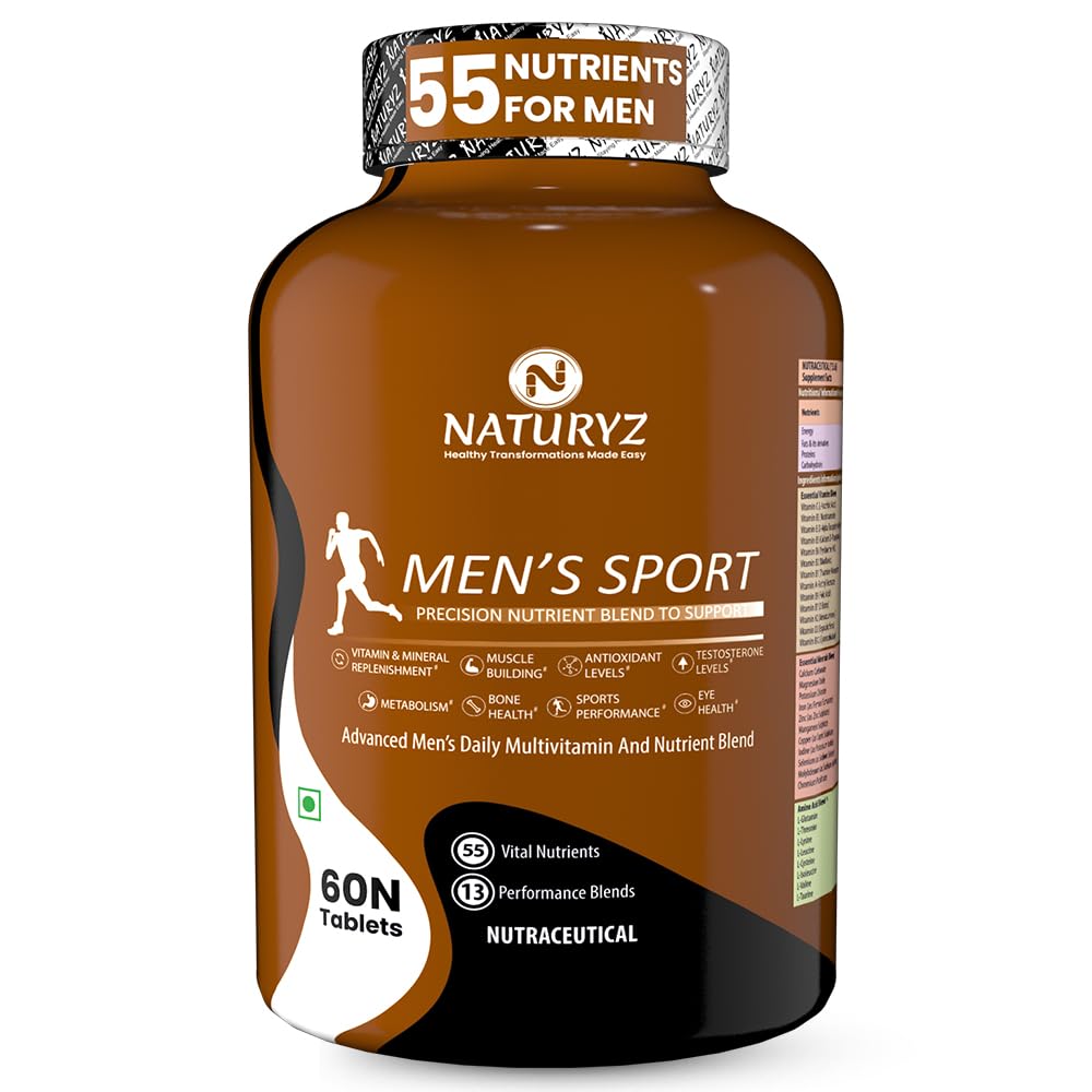 Naturyz Men's Sport Advanced Daily Immunity Supplement Specialized Multivitamin Tablet -Pack of 60 count
