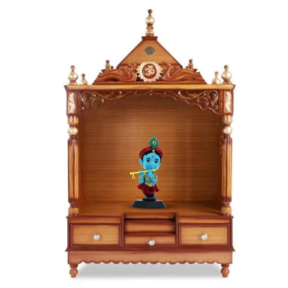 Krishna Ji Figurine Showpiece for Car Dashboard, Home Office | Lord Krishna Murti Statue for Hindu Temple, Spiritual Decor | Gift for Devotees (Bhakti BANSIDHAR Krishna Blue Tone)