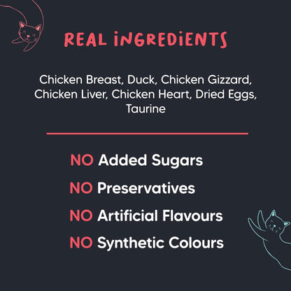 Meowsi by HUFT Chicken Breast with Duck Mousse Cat Food - 80 gm | Creamy & Protein-Rich Wet Food for Persian & All Breeds | Supports Digestion & Healthy Growth