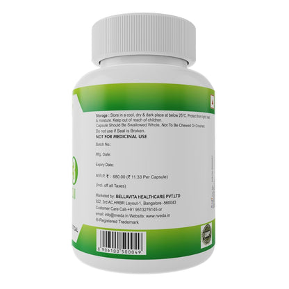 Nveda Omega-3-Fish-Oil 1000mg For Men & Women, Omega 3 fatty-acid 60 Capsules with 180mg EPA-DHA 120mg for Healthy Heart, Eyes, Brain & Joints