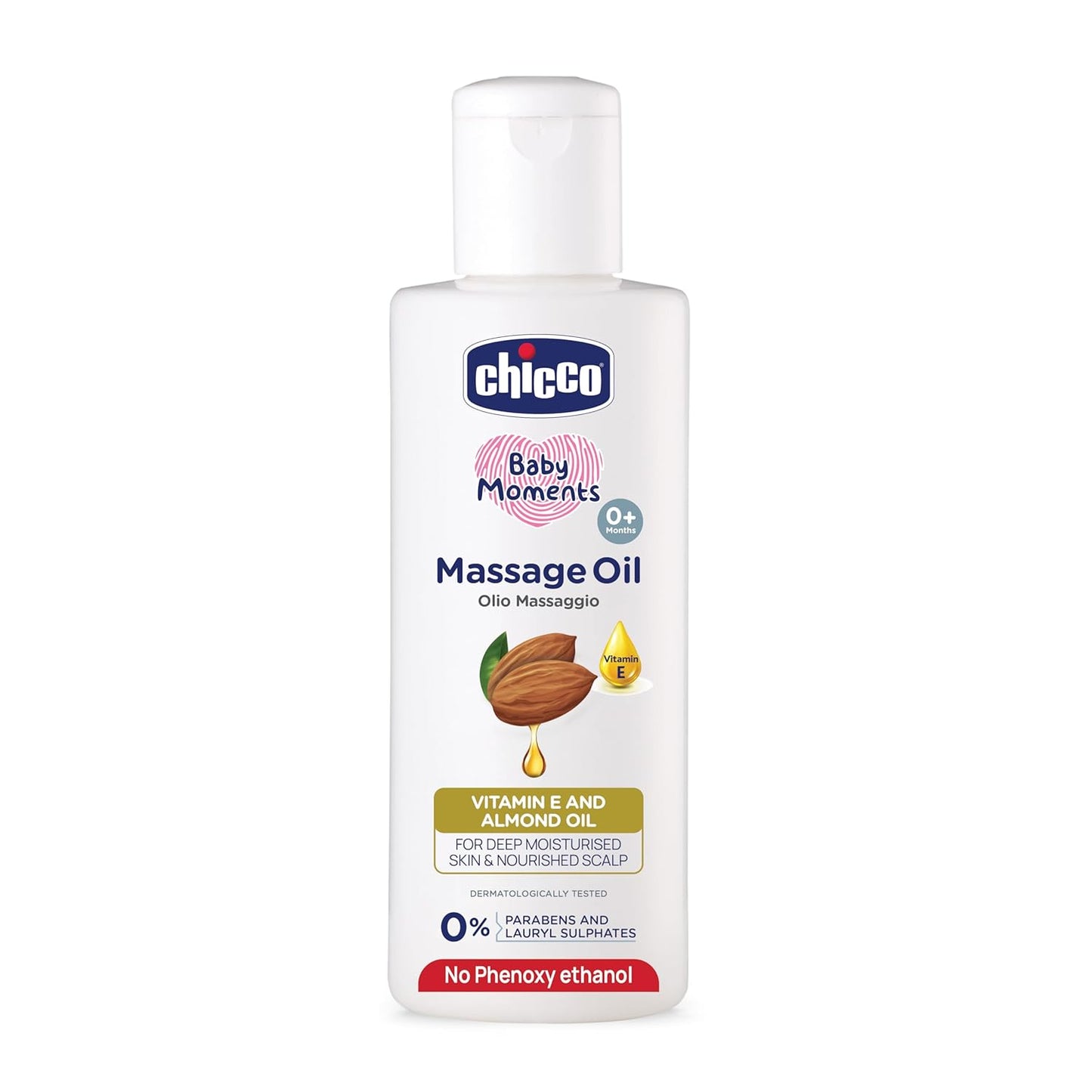 Chicco Baby Moments Massage Oil, New Advanced Non-sticky & Moisturizing Formula, Suitable for Baby’s Skin, Hair & Scalp, No Phenoxyethanol & Parabens (200ml)
