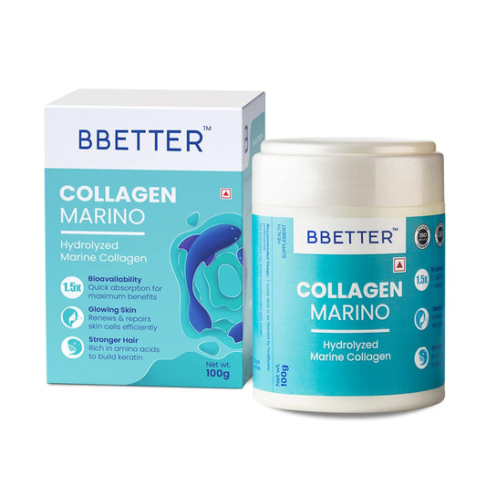 BBETTER Collagen Marino Powder For Women & Men- Pure Hydrolyzed Marine Collagen Supplements For Women & Men, Enhances Skin,Hair, Nails & Joints