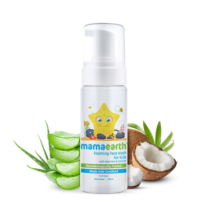 Mamaearth Foaming Face Wash For Kids With Aloe Vera & Coconut For Gentle Cleansing- 150 ml | Deeply Cleanses | Soothes Skin | Tear-Free Formula