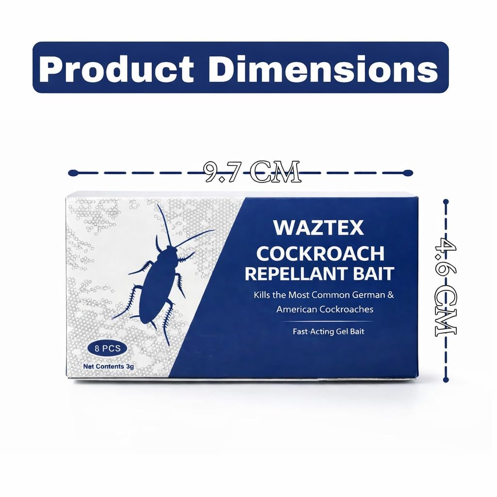 Natural Cockroach Repellent Bait (8 Traps) | Eco-Friendly Anti-Roach Gel Traps for Kitchen, Bathroom & Cabinets | Non-Toxic Indoor & Outdoor Cockroach Control | Odorless Pest Repellent
