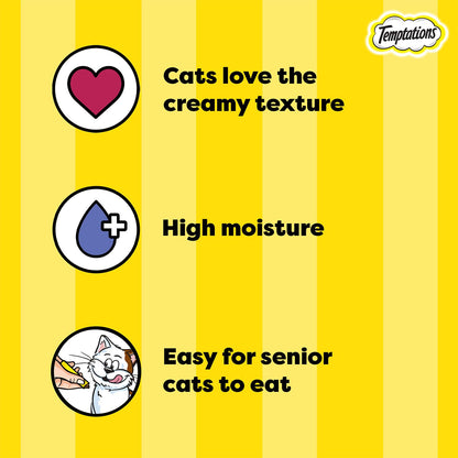 Temptations Creamy Purrrrr-ée Lickable Cat Treats, Maguro and Scallop Flavour, 48 G, Made with Real Fish, Goodness of Protein, Vitamins & Minerals,All Life Stages