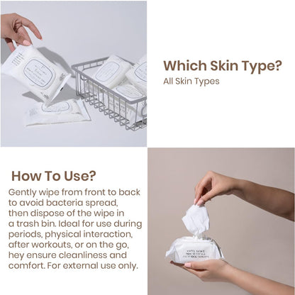 Personal Touch Intisafe Intimate Hygiene Wipes | Fragrance-Free, pH Balanced with Lactic Acid | Gentle Cleansing for Intimate Area | With Calendula, Zinc & Thyme | 30 Sheets