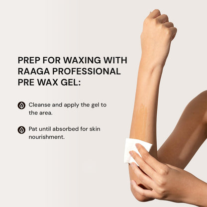 Raaga Professional Pre Wax Gel with Refreshing Lemon and Cocoa Butter for All Skin Types | Prepares Skin for Waxing and Smoother Hair Removal (250 ml)