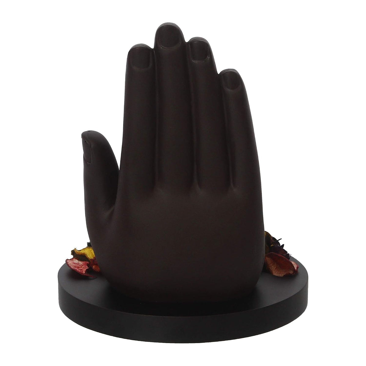 Black Golden Resin Palm Ganesha Idol Showpiece Potpourri Tea Light Candle Holder| Lord Buddha Statue Tea Light Holder| Diwali Decoration Items for Home Decor | Gift for Diwali Housewarming
