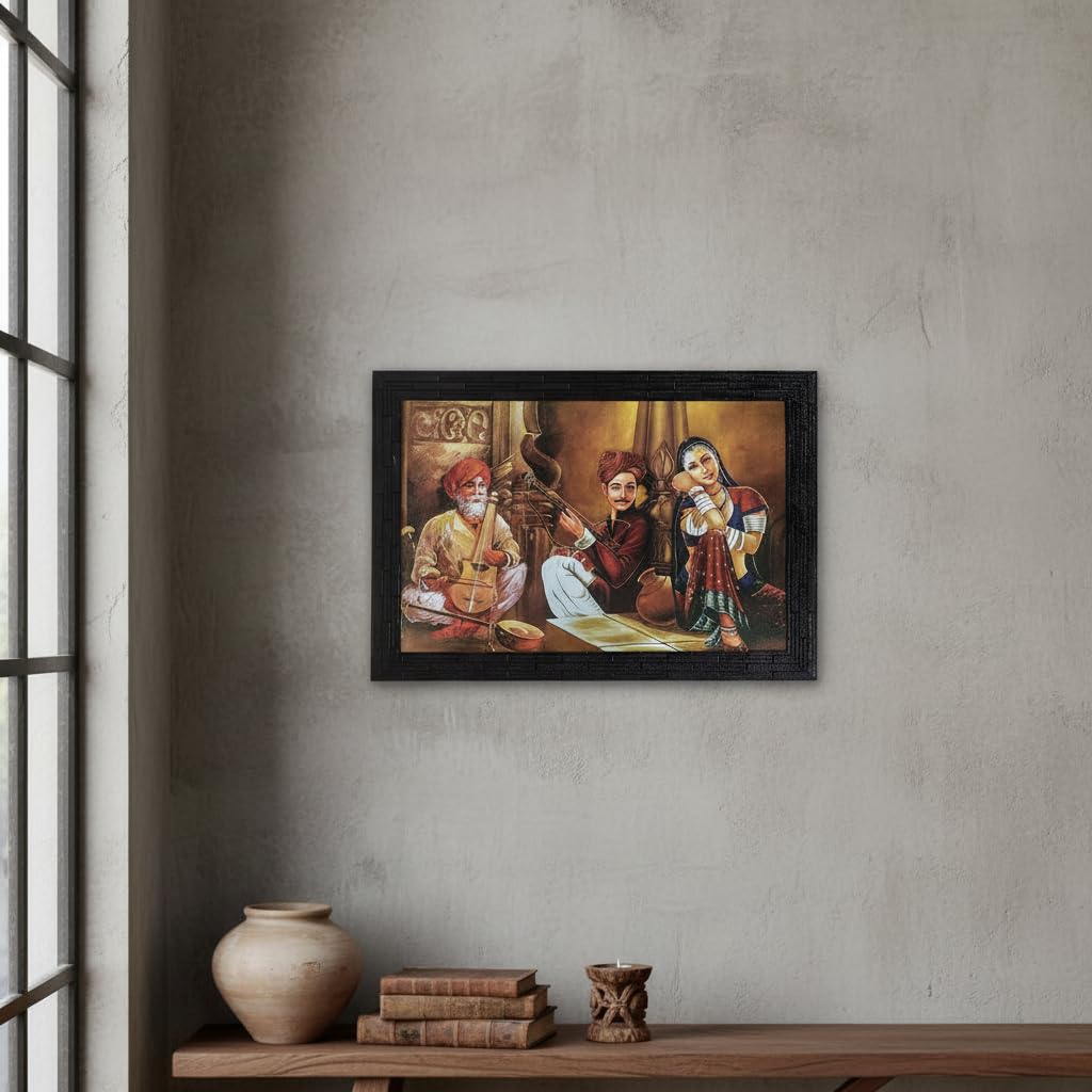 Modern Rajasthani Art Framed Painting | Ready to Hang (multicolor, 14 Inch x 20 Inch)