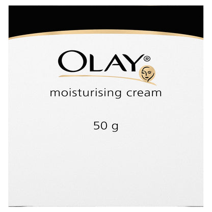 Olay moisturising cream packaging with a white background