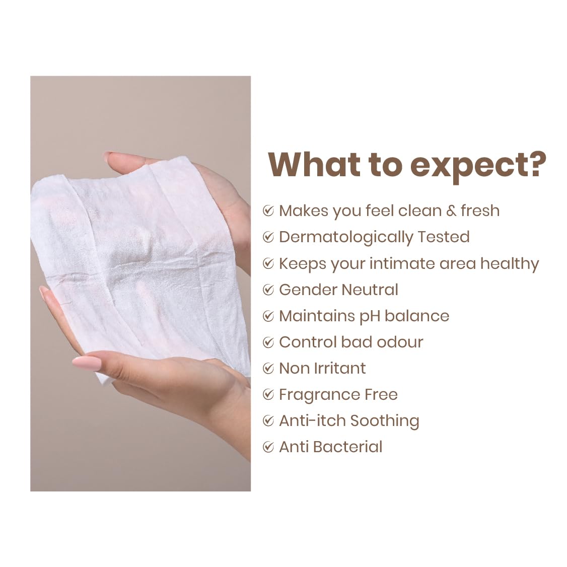 Personal Touch Intisafe Intimate Hygiene Wipes | Fragrance-Free, pH Balanced with Lactic Acid | Gentle Cleansing for Intimate Area | With Calendula, Zinc & Thyme | 30 Sheets