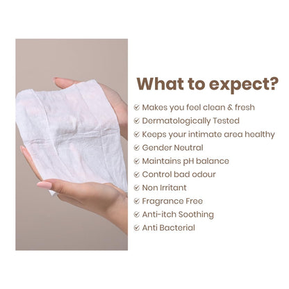 Personal Touch Intisafe Intimate Hygiene Wipes | Fragrance-Free, pH Balanced with Lactic Acid | Gentle Cleansing for Intimate Area | With Calendula, Zinc & Thyme | 30 Sheets