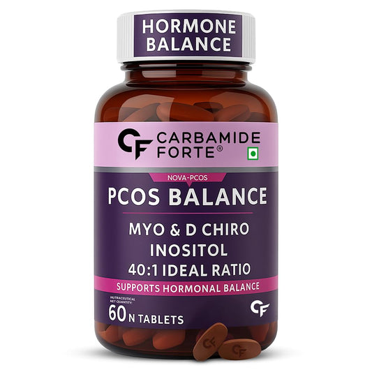 Carbamide Forte PCOS Supplement For Women - 40:1 Ratio 2000mg Myo-Inositol to D-Chiro-Inositol Supplement for PCOS - 60 Veg Inositol Tablets