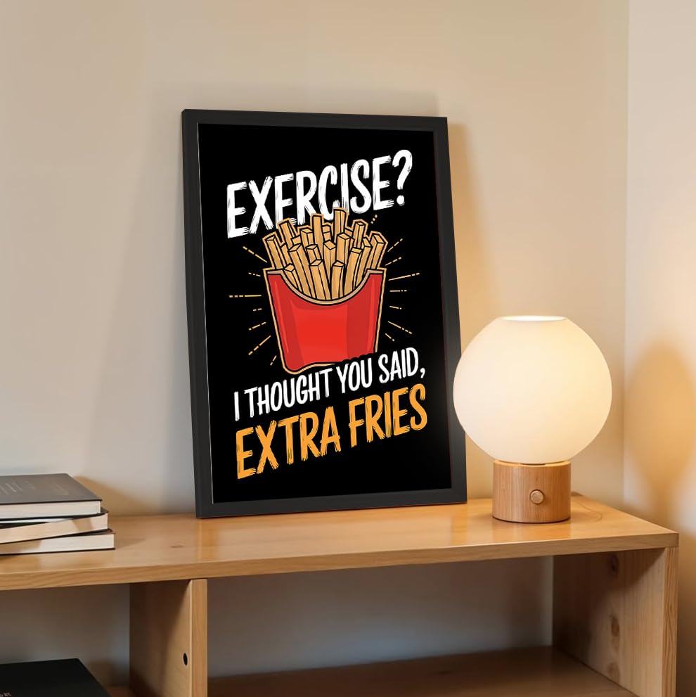 Framed Food Wall Art for Kitchen, Restaurant & Cafe, Black Synthetic Wood Frame, 300 GSM Illustration Print, 10x13 Inch, ART-12