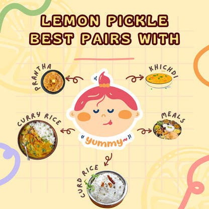 Momade Miracles Lemon Pickle Without Oil | Khatta Meetha Flavor | Made With Fresh Lemons | Homemade Sweet & Sour lemon Pickle | Nimbu Ka Achaar | Traditional Recipe (400 gm)