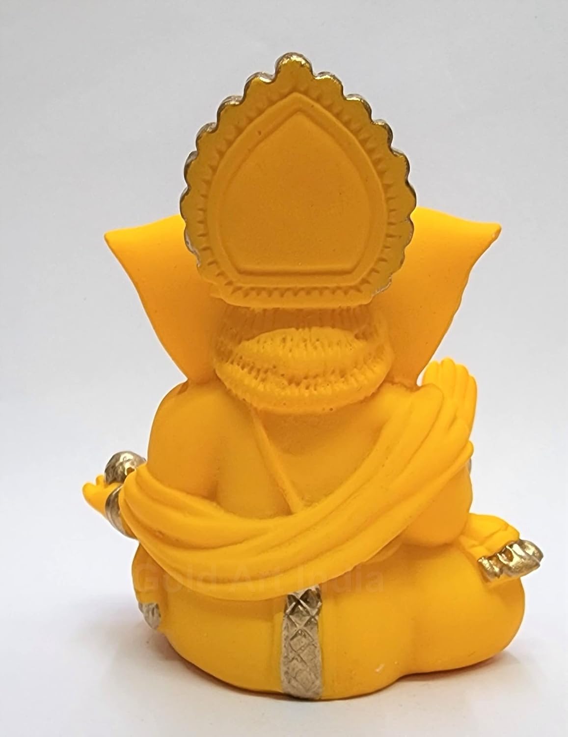 Gold Art India Terracotta Mango Gaddi Ganesha for Car Dashboard Home Decor Gifting Diwali Birthday Festivals (GaddiTerracottaMango)