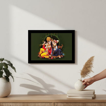 Raasleela Radha Krishna Art Framed Painting | Ready to Hang (Wood, 12inch x 18 inch)