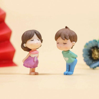 ascension 1 Pair of Cute Kissing Lovers Couple Gift for Valentine Day Baby Doll Set Gift for Girlfriend Boyfriend Miniature Showpiece Statue Miniature Adventure Showpiece Valentines Gifts