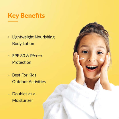 Fixderma Shadow Sunscreen SPF 30+ Lotion for Kids PA+++ | Sensitive Skin, Body & Face | Broad Spectrum Sunscreen for UVA & UVB Protection,Non Greasy & Water Resistant - 75gm