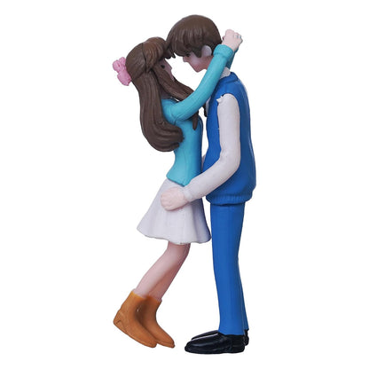 eCraftIndia Valentine Gift for Girlfriend Boyfriend Resin Romantic Hugging Couple Statue Decorative Showpiece | Zuzy Almond Chocolates Gift Box | Valentines Day Decoration Items