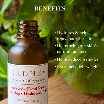 Sadhev Ayurvedic Facial Serum Rosehip & Hyaluronic Acid