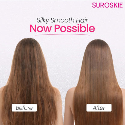 Suroskie Advance Glass Hair Serum 50Ml | Hydrolyzed Collagen, Argan Oil | Instant 20X Shine, Frizz Free (Upto 72 Hrs) | Hair Serum For Dry Frizzy Hair | Heat Protection Upto 230° Celsius | Women & Men