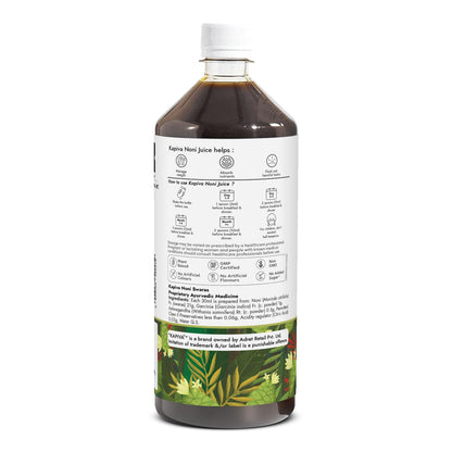Kapiva Noni Juice (1L) - Rich in Antioxidants, Boosts Energy, Builds Immunity, Natural Detoxifier