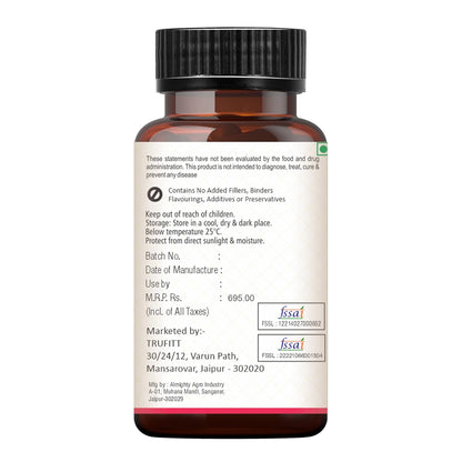 Trufitt Cranberry + D-Mannose Antioxidant For Kidney Health & Urinary Tract Health Support - 60 Capsules