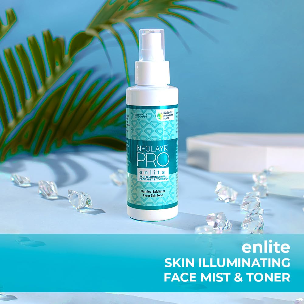 NEOLAYR PRO ENLITE SKIN ILLUMINATING FACE MIST & TONER 100 ML I Stimulates Cell Renewal I Imparts luminosity I Tightens pores I Improves texture