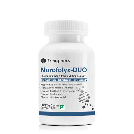 Trexgenics Nurofolyx-DUO supplement bottle on a white background