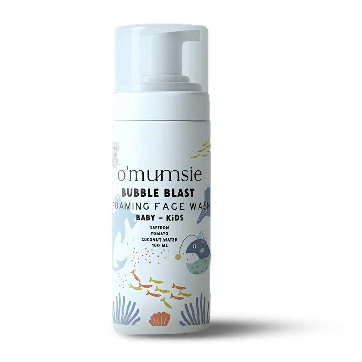 Omumsie's Bubble Blast Kids Foaming Face Wash | Gentle, Tear-Free Formula | Natural Ingredients for Sensitive Skin | Dermatologist Tested | 100ml