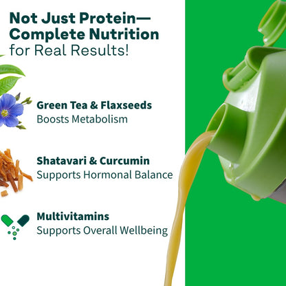OZiva Protein & Herbs for Women (Vanilla Almond) I Manage Weight, Energy & Metabolism | Clean Protein, Shatavari, Green Tea I No Added Sugar, 1lbs (453gm)
