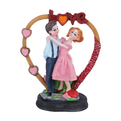 Love Couple Home Decorative Showpiece, Couple on Heart Sculpture Figurine Gift for Home Decor, Table Top, Couple, (5.8x3x7 Inches)