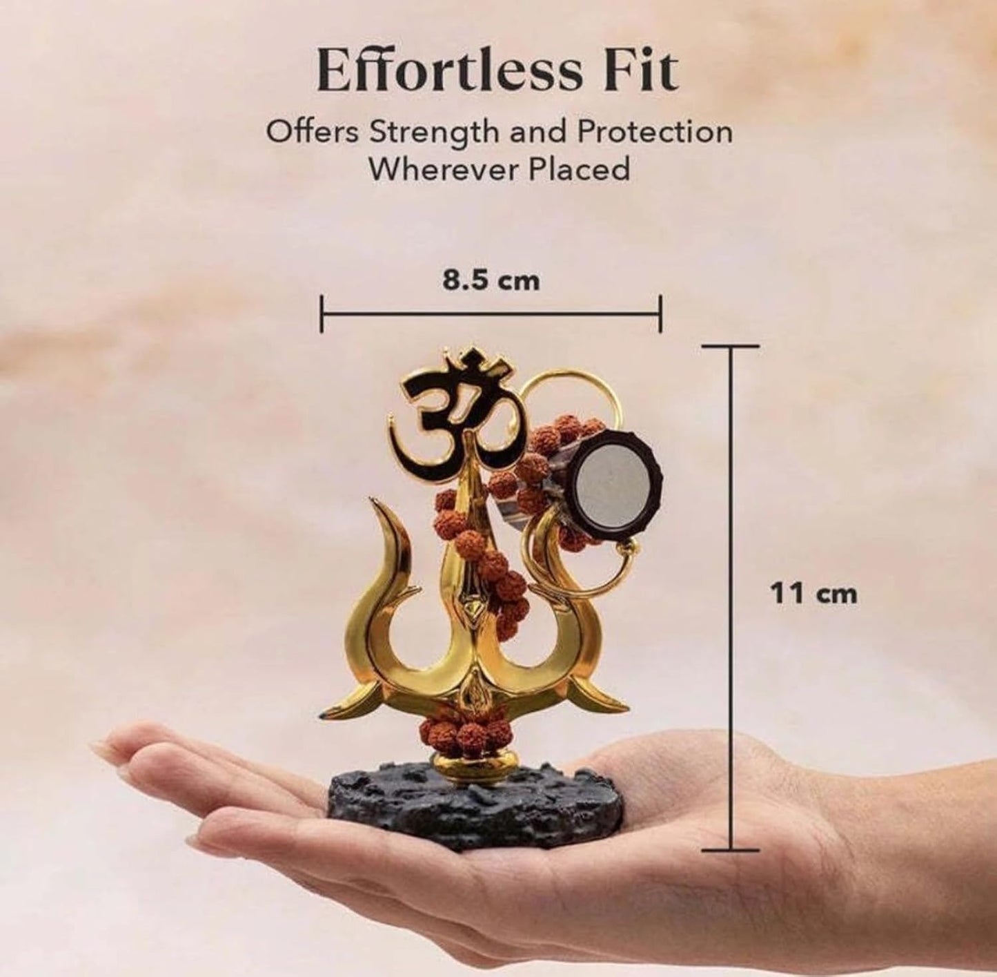 B.R STORE Lord Shiva Trishul with Damru Mini Idol for Car Dashboard | Mahadev Symbol Spiritual Decoration | Hindu Religious Gift